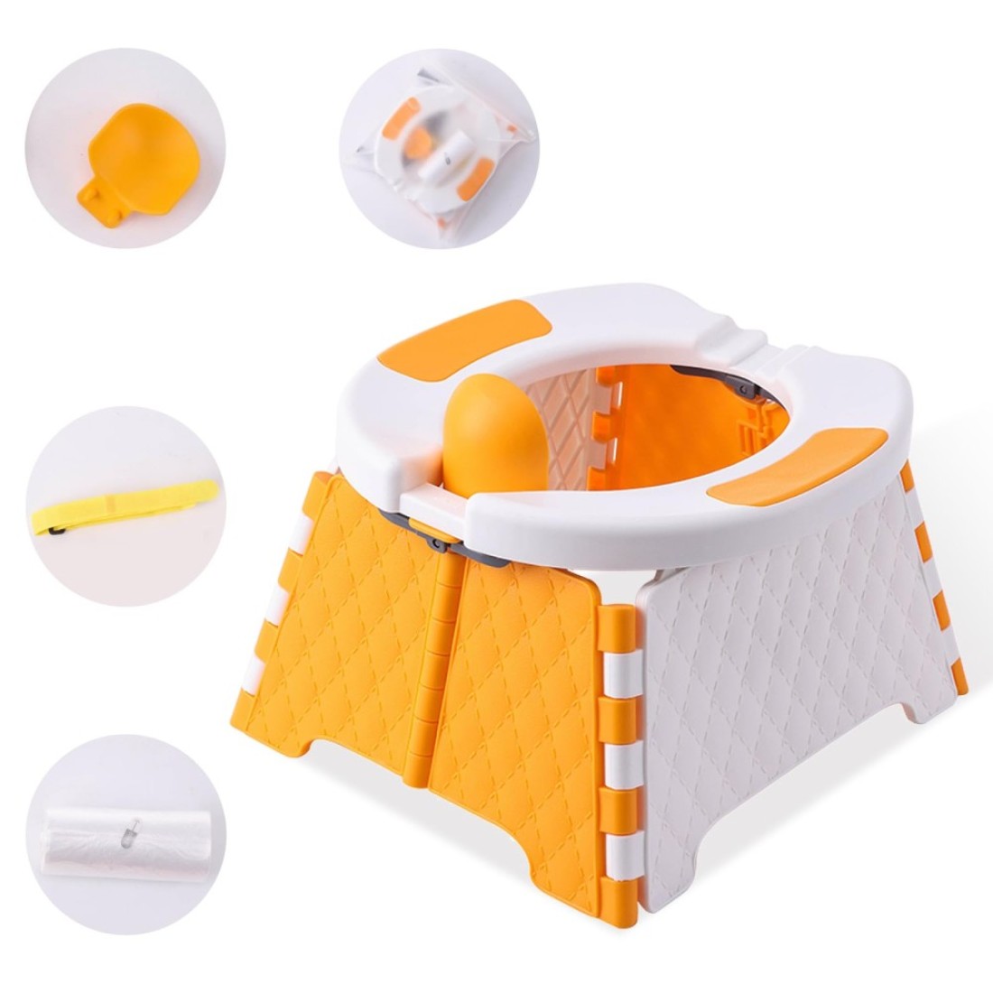 Yszawmx Portable Potty for Toddler Travel Kids Travel Potty Training Chair with Travel Bag Baby Potty Training Toilet for Outdoor and Indoor Easy to CleanOrange Includes 30 Replacement Bags