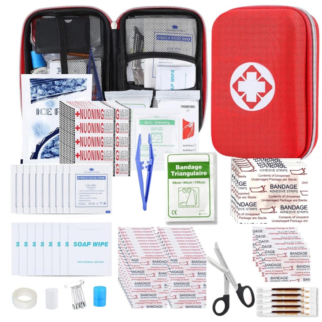 276PCS First Aid Kit Home Car Camping Hiking Emergency Supplies Small Compact Lovely Bag for School Outdoor Basic Outdoor Essentials Survival Kit for Travel AMORNING