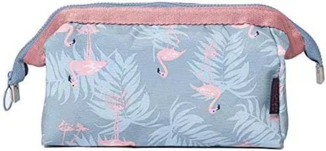 Aiwanto Makeup Organizer Bag Multi-Purpose Flamingo Print Design Travel Accessory Large Pouch for Women (2Pcs)