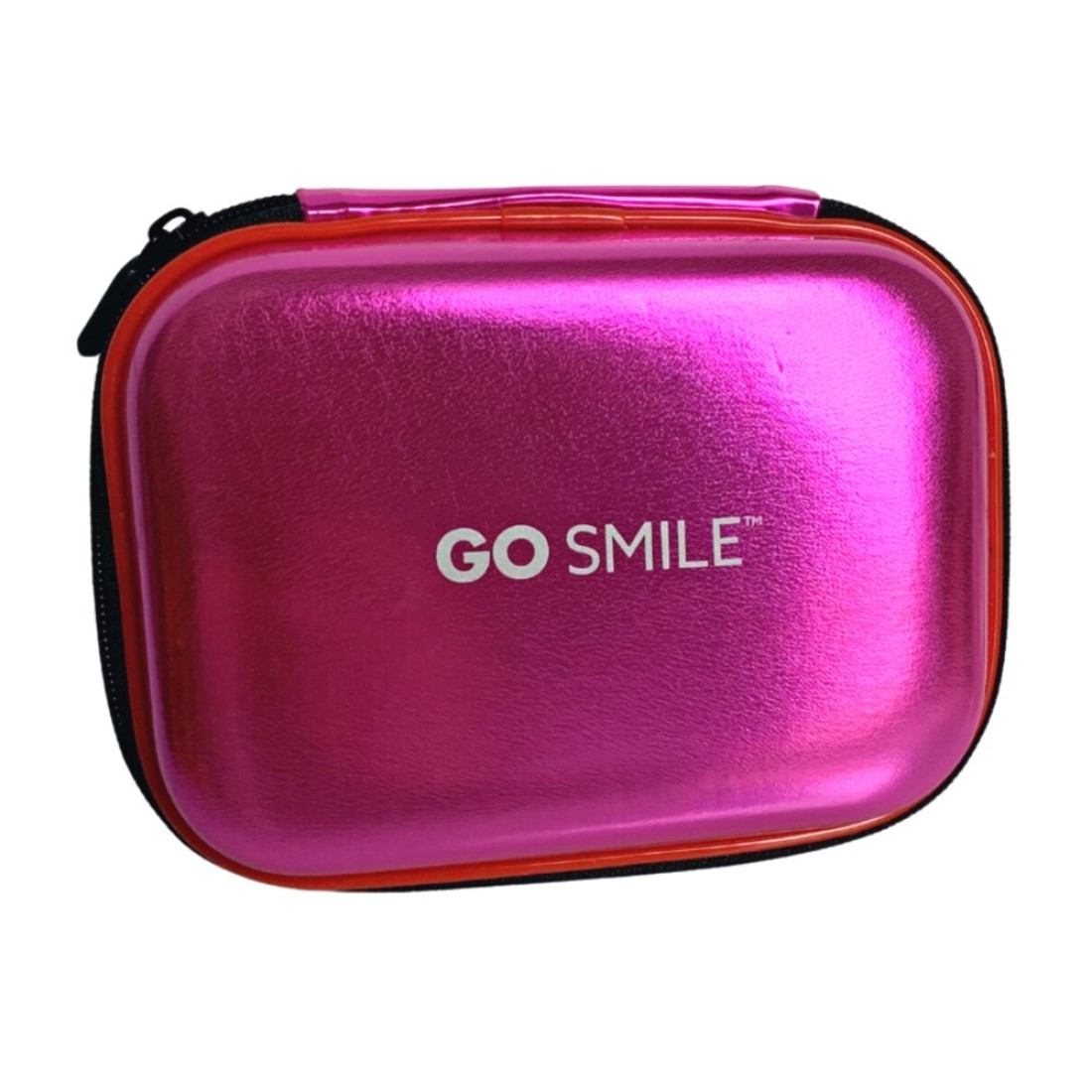 Go Smile Zip Up Hard Case Compact Toiletry Bag - Containers For Makeup &amp; Dental Care Travel Essentials With Storage Pockets, Travel Accessories Luggage Organizer Gifts For Women &amp; Men, Metallic Pink
