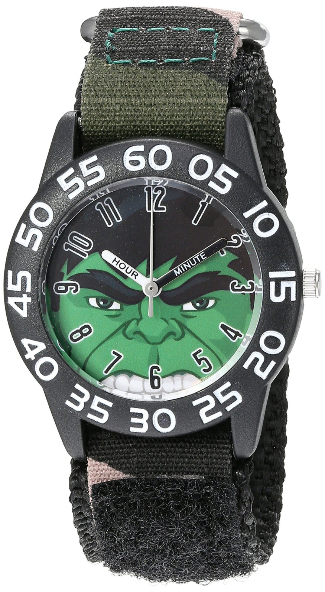 Marvel Kids&#39; Plastic Time Teacher Analog Quartz Nylon Strap Watch