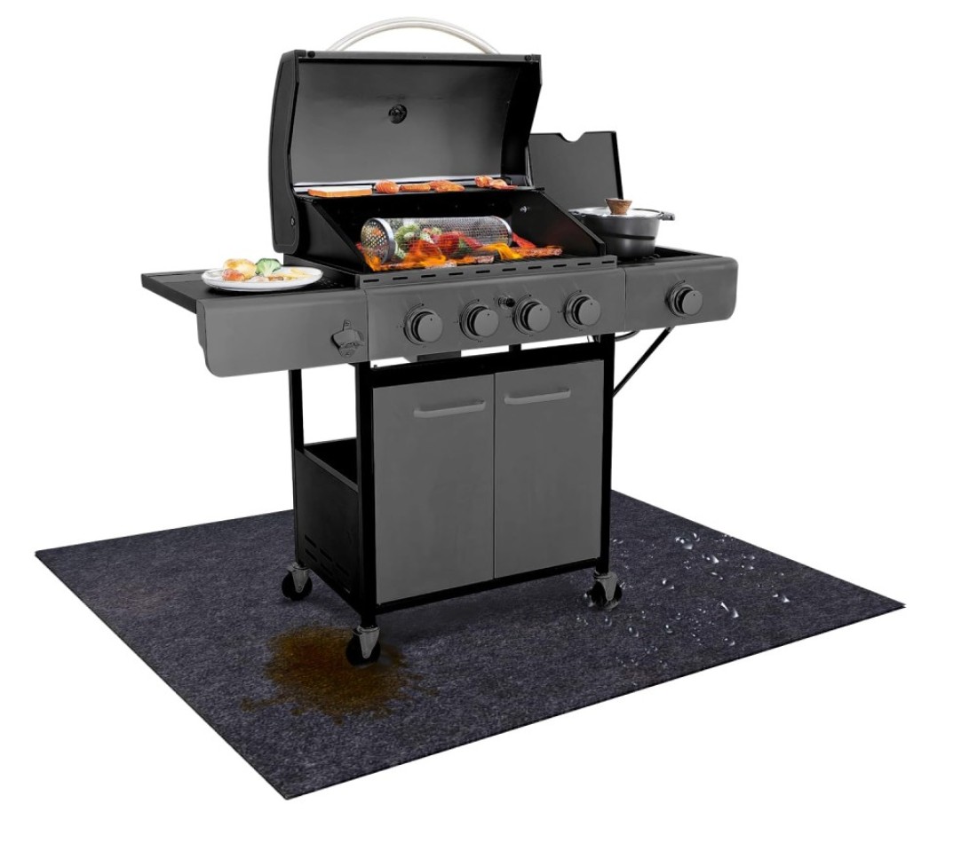 UBeesize 36x30 inch Under Grill Mat,Fireproof Mats for under grill,Grill mats for outdoor grill deck protector,BBQ Mat for Under BBQ,Waterproof,oil-proof and Flame Retardant,Reusable