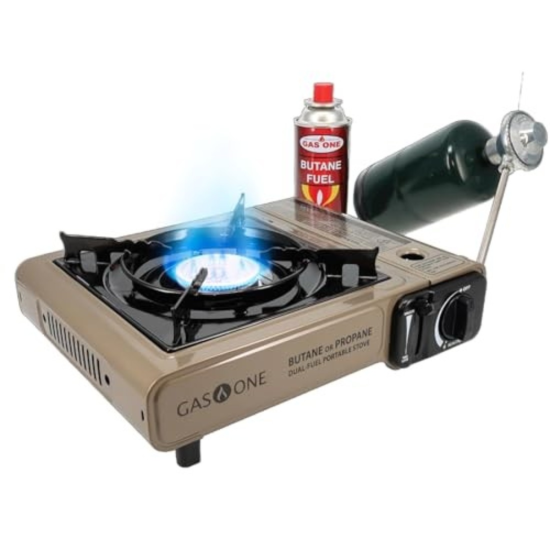 Gas One GS-3400P Propane or Butane Stove Dual Fuel Stove Portable Camping Stove - Patented - with Carrying Case Great for Emergency Preparedness Kit