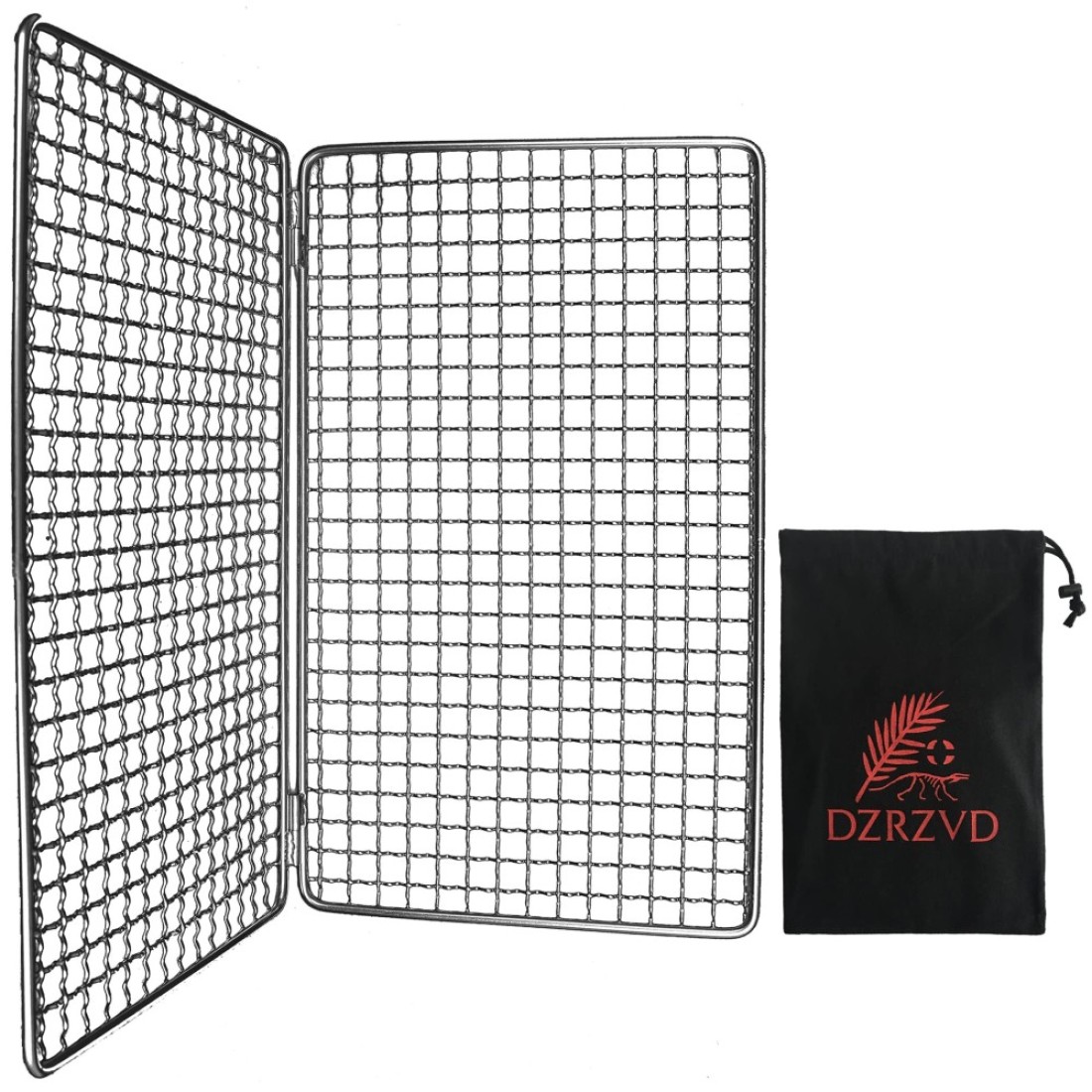 DZRZVDThe Bushcraft Foldable Backpackers Grill GrateWelded Stainless Steel Mesh Upgrade Camping Fire Rated1496X126