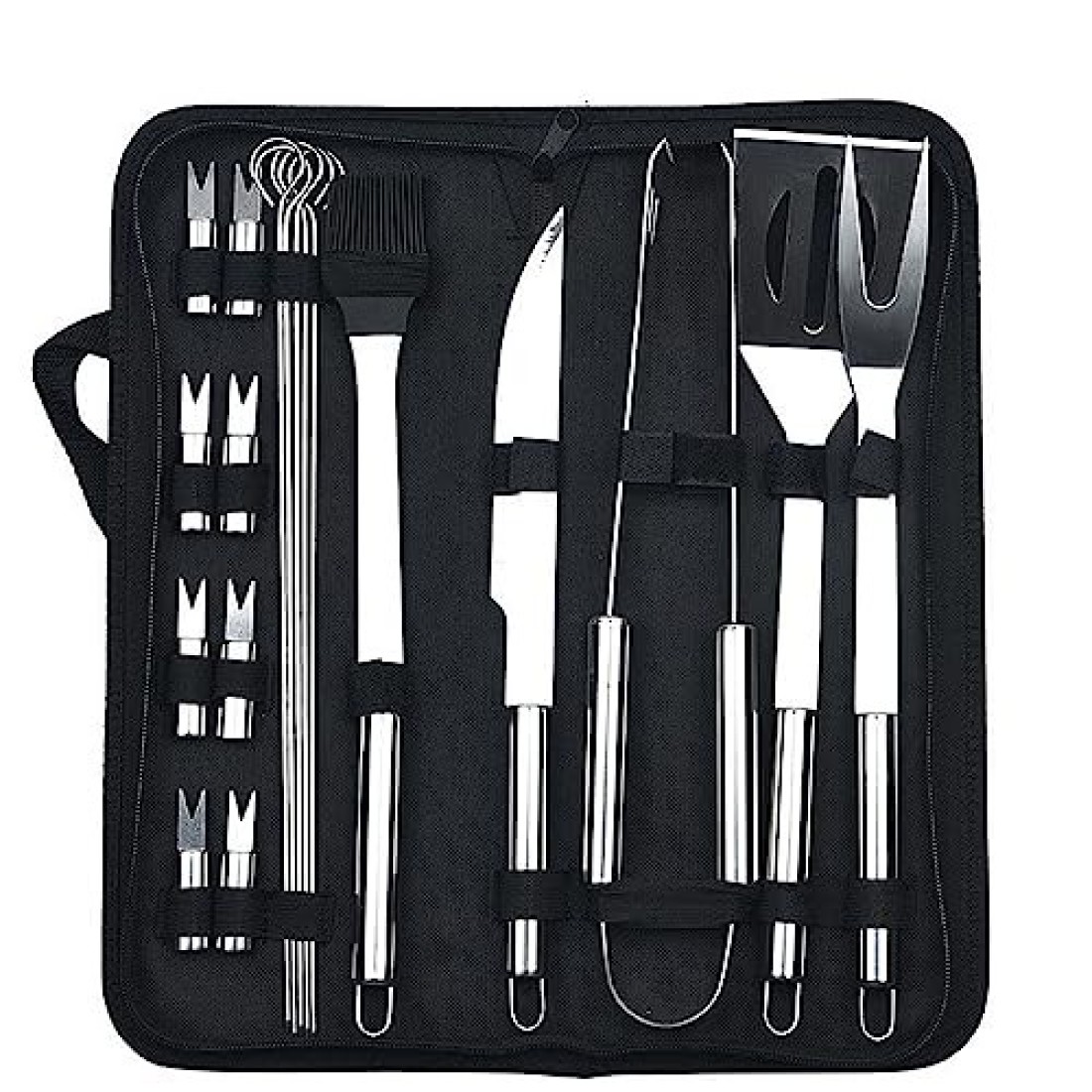 OOX 20pc BBQ Grill Tool Set Professional BBQ Accessories Set for Outdoor Cooking Camping Grilling Smoking
