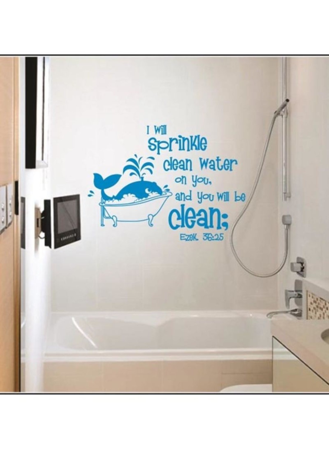 Spoil Your Wall Sprinkle Clean Water Bathroom Wall Sticker Blue