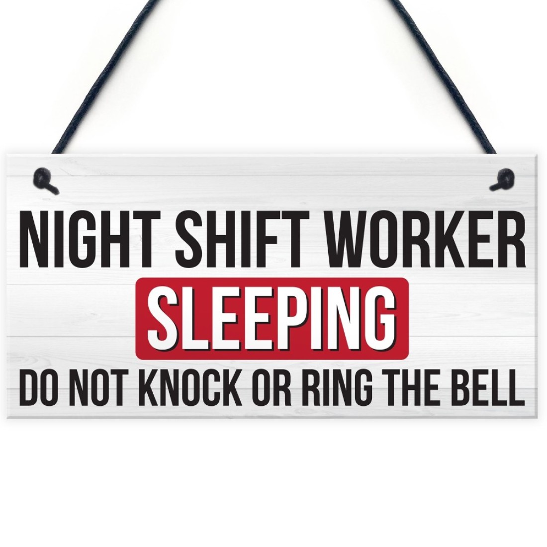 RED OCEAN Night Shift Worker Sleeping Do Not Disturb Hanging Plaque Dr&#39;s Nurses Sign