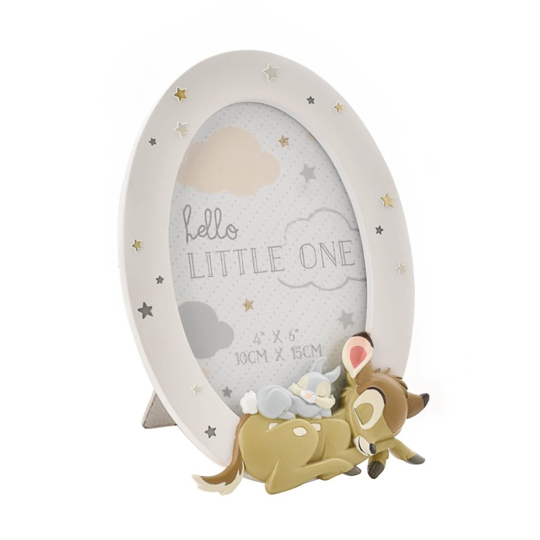 Happy Homewares Magical Beginnings Resin Bambi &amp; Thumper Photo Frame 4&quot; x 6&quot; - Adorable Baby Gift Photo Frame - Officially Licensed