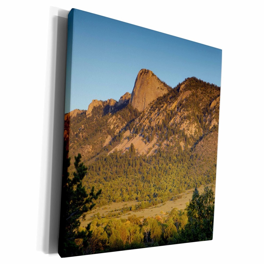 3dRose cw_191472_1 Tooth of Time, Philmont Scout Ranch, Cimarron, New Mexico. -Museum Grave Canvas, 16 by 20-inch, Multicolor
