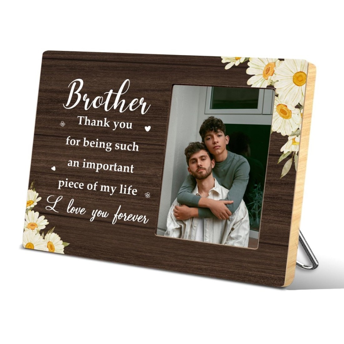 KLYTINK Brother Thank You Gifts Picture Frames,Me And My Brother Sibling Photo Frame,4x6 Picture Frames,Big Little Brother To My Brother New Baby Birthday Christmas Gifts