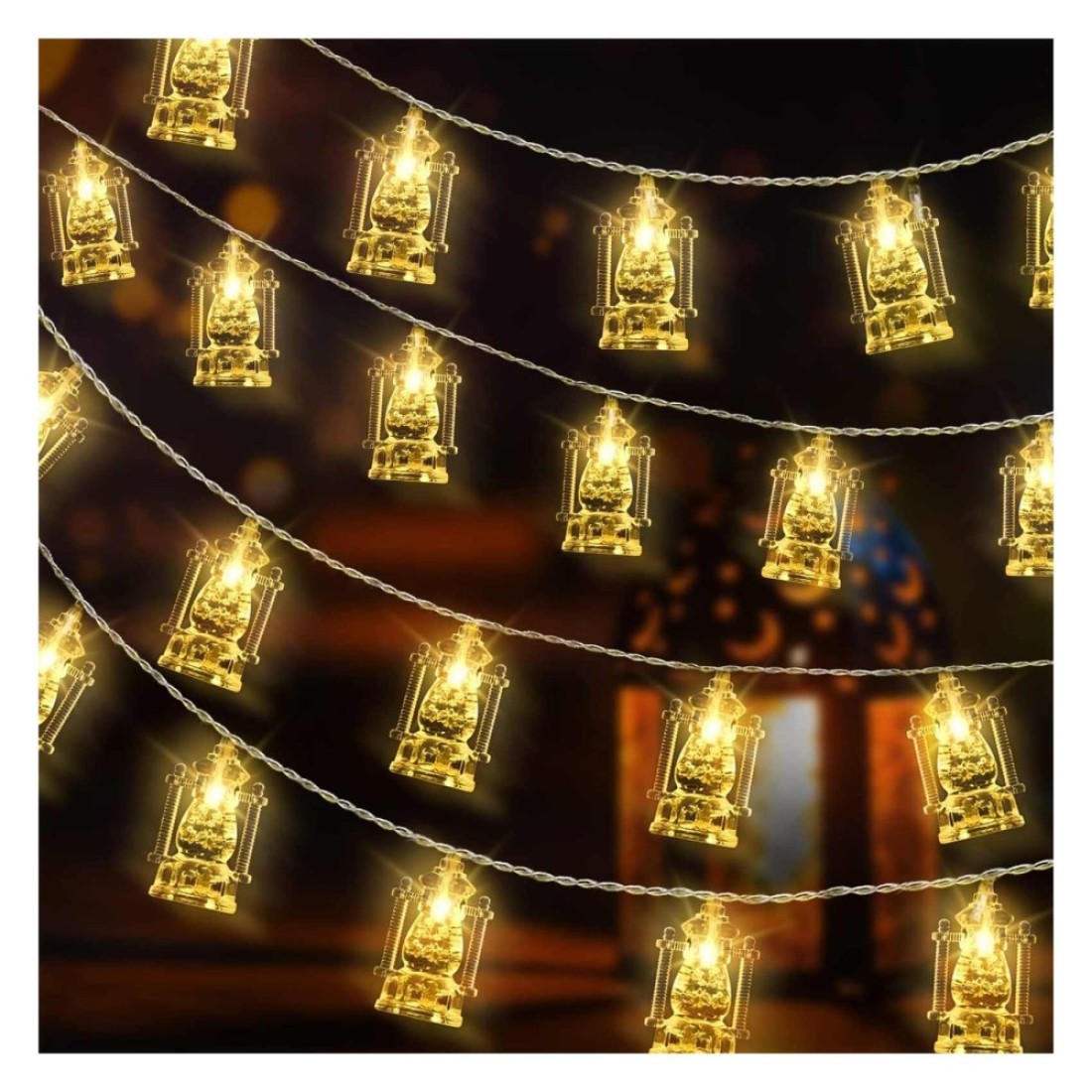 سلسلة مصابيح LED بثلاثة دبابيس لرمضان 90 مصباح بطول 3 أمتار