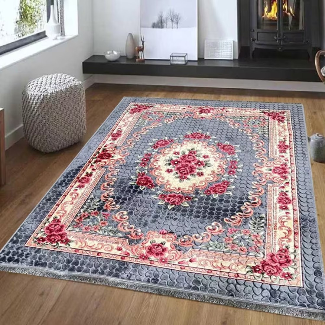 STARGOLD Luxurious Embossed Indoor Floor Carpet Bedroom and Living Room Rug Anti Slip Floor Carpets 180x200 cm SG-P016