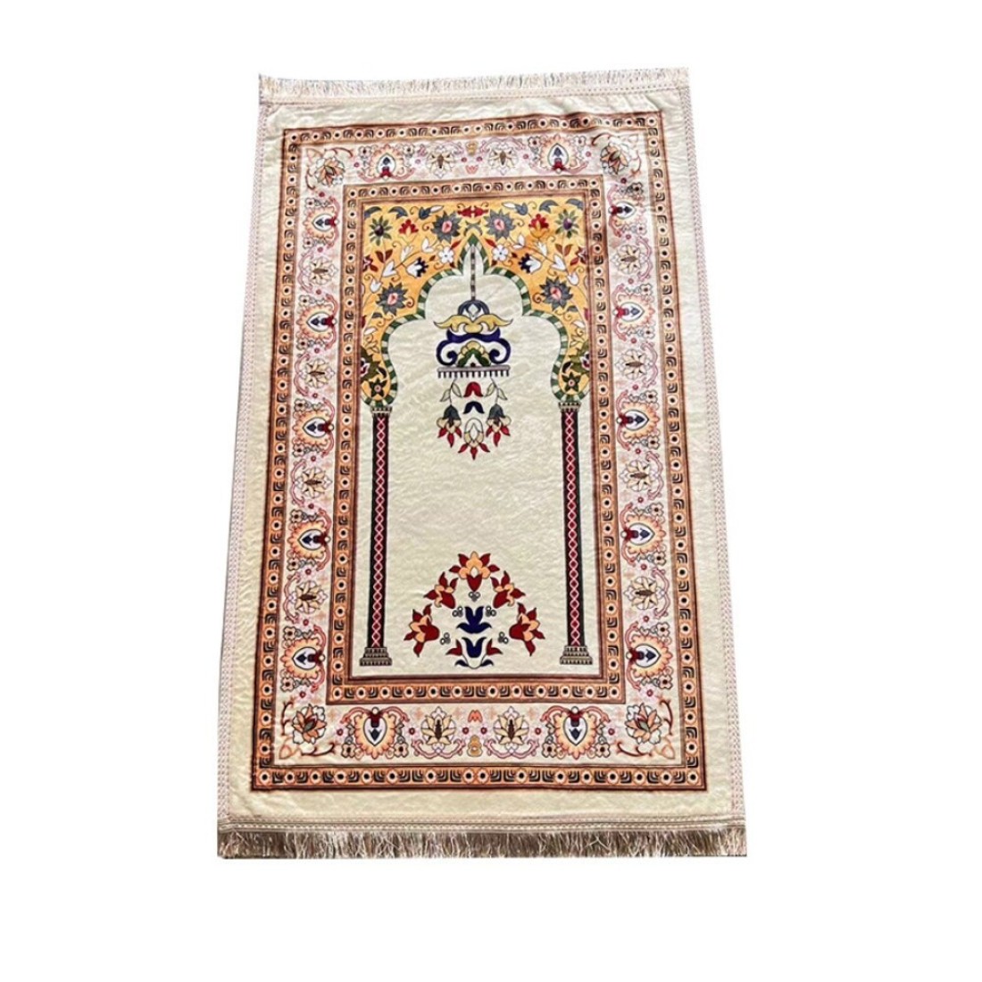 STARGOLD Traditional Turkish Prayer Mat 70x110 cm Large Portable Multicolor Islamic Prayer Rug, Janamaz Sajjadah For Men And Women