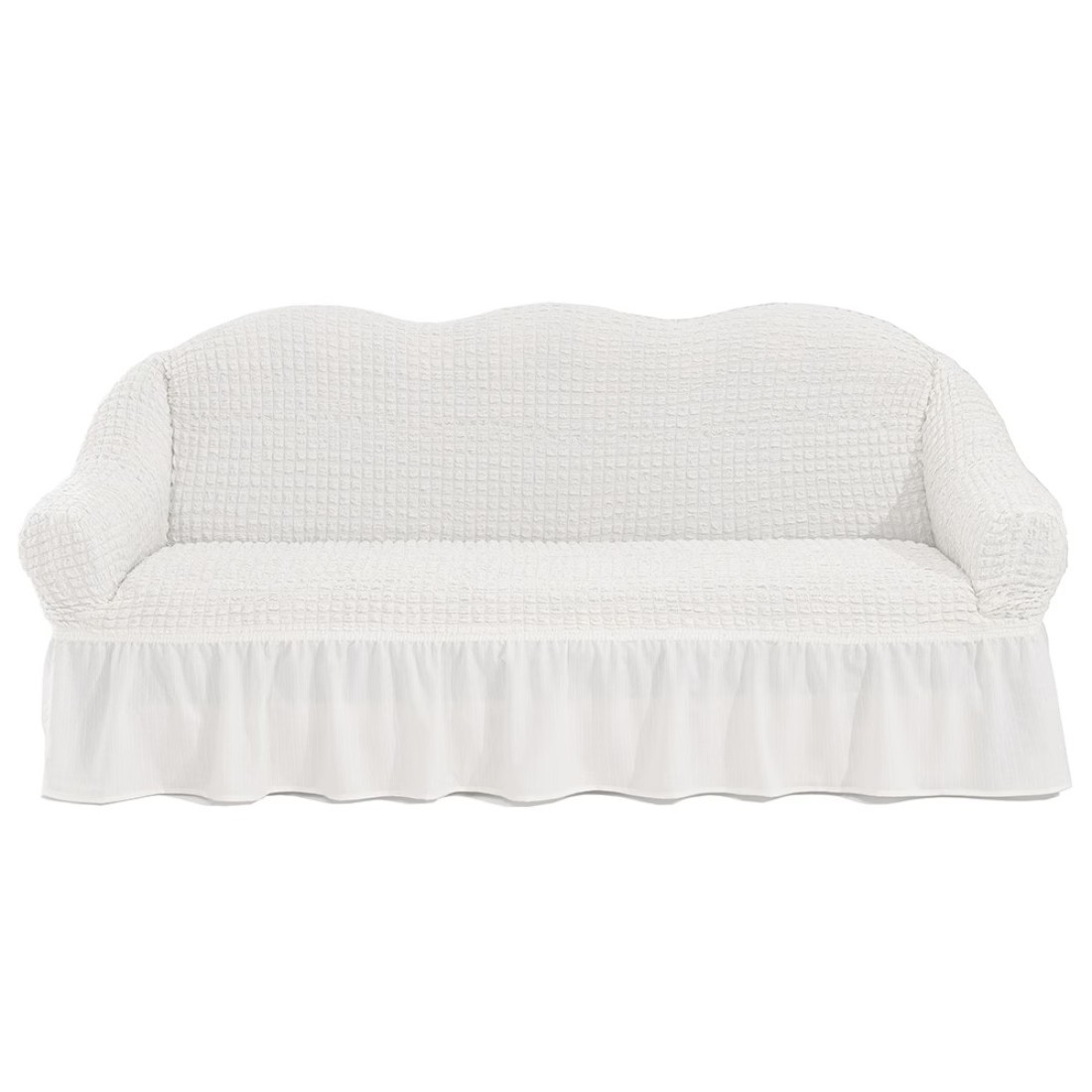 Fabienne Turkish Stretchable Sofa Cover Three Seater White Free Size