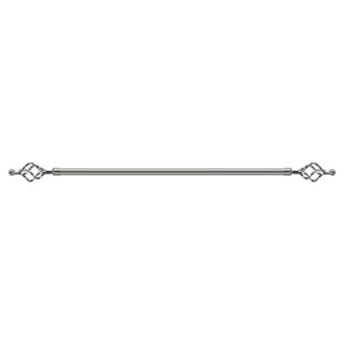 Roman Adjustable Curtain Rod, 110-200 cm, silver, Metal Single Rod Window Treatment Rod Drapery Rod