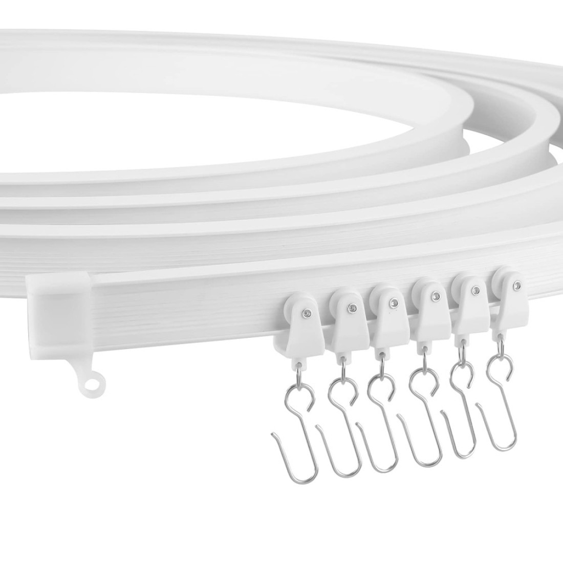 Lcyfmel Curved Ceiling Curtain Track Flexible Bendable Mount for Curtain Rail Bunk Bed Bay Window Room Divider (White / 3m)