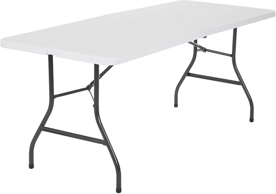 Generic Class Dn-Bm0 Heavy Duty Folding Table Centerfold, Ideal For Crafts, Outdoor Events, Convenient Carry Handle, 6-Feet, White - Cldnbm09, 180*70 cm
