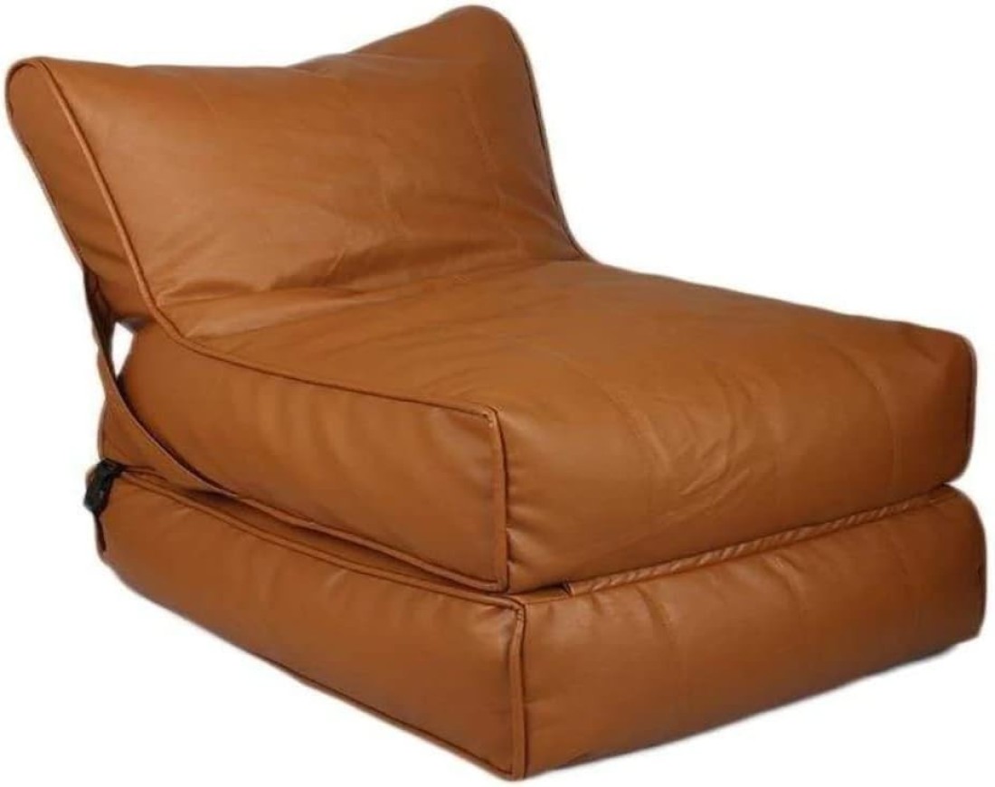 Vital Bean Bag Bed Chair Sofa Bed Leather Wallow Filp - Out Lounger Relaxing Bed Chair Relaxer Ideal For Hostels Hotel Hospitals (Orche Brown)