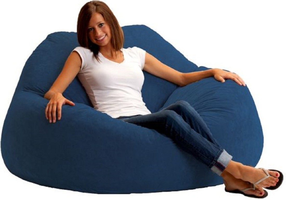 Comfy Seude Bean Bag Cover - Blue