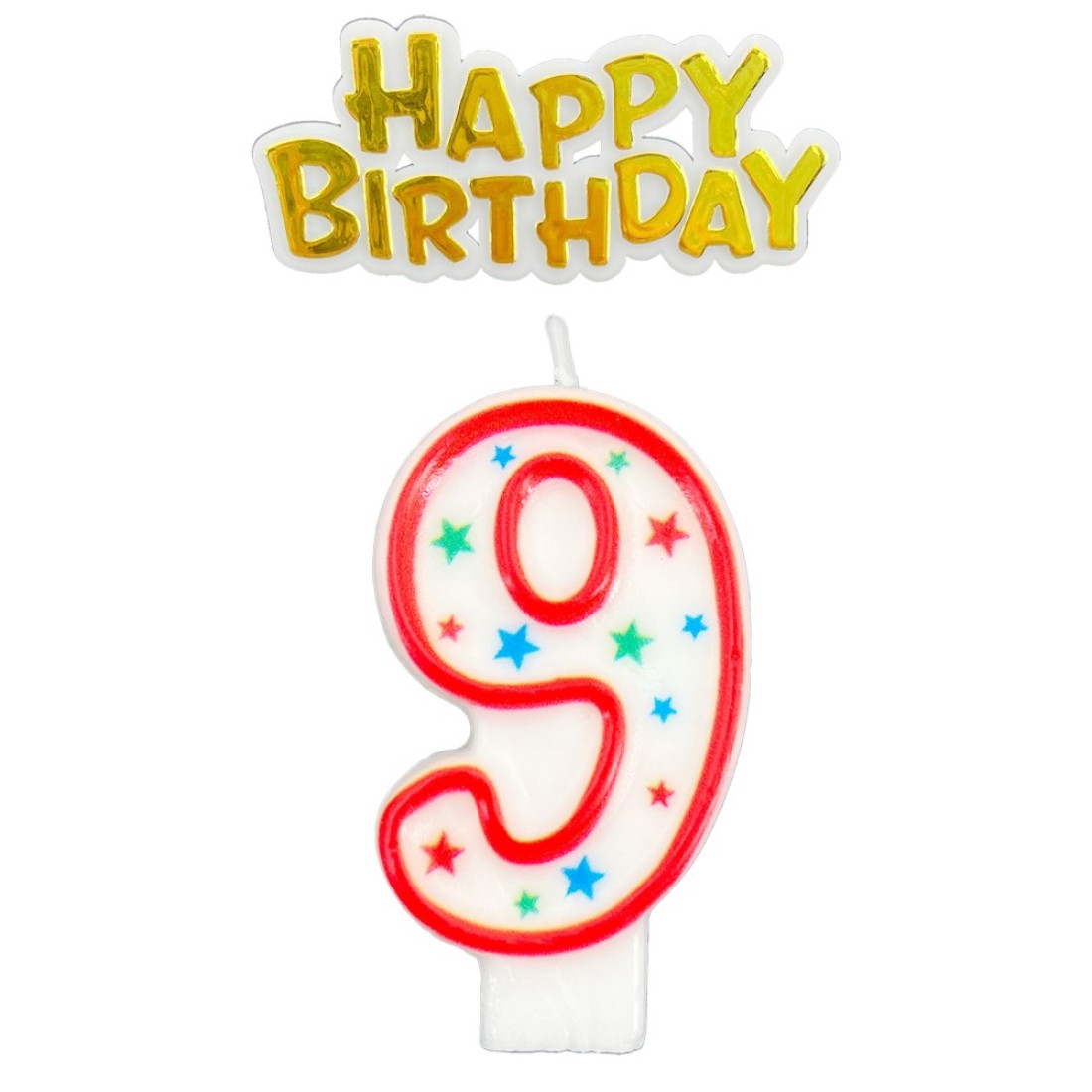 Colourful Numerical Candle #9