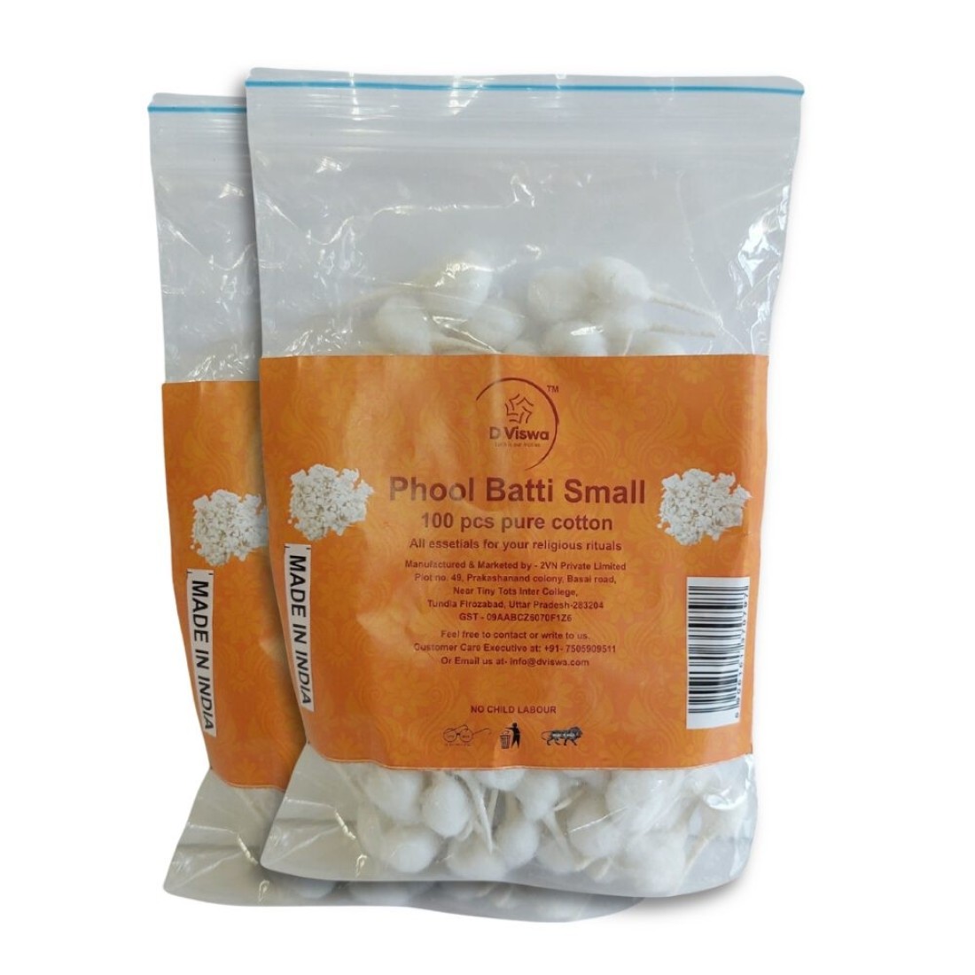 D Viswa Pooja Essentials Phool Batti Small - 100 Pc Set Of 2