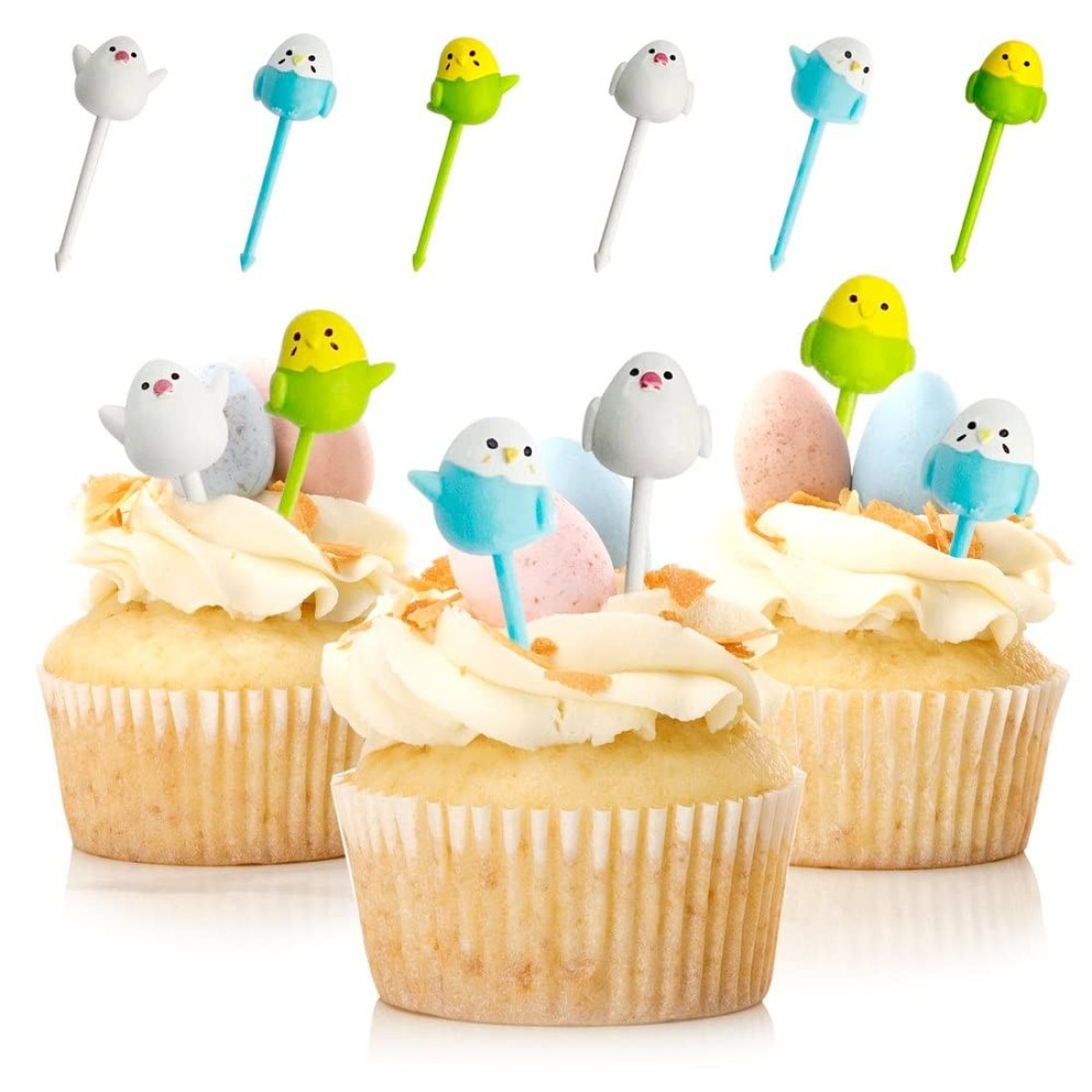 GET FRESH Animal Food Picks for Kids 18pcs Cute Bird Fruit Food Picks Set for Kids Toddlers Lunch Box Decoration Animal Bento Deco Children Toothpicks Reusable Easter Chicken Kids Toothpicks