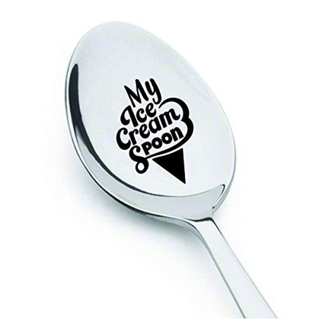 My Icecream Spoon Gift for Valentines Day Icecream Lovers Gifts for Couple Spouse GIrlfriend Ideas For Icecream Lovers Engraved Spoon for Kids Men Women Wedding Present for Couples - 7 Inches
