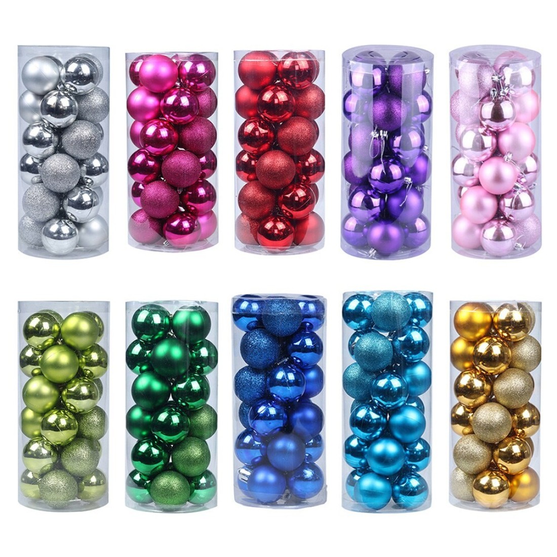 -24pcs عام/ الكثير 3/4 / 6cm وشجرة عيد الميلاد ديكور الكرة الحلي عيد الميلاد حزب الكرة الشنق زخرفة ديكور للمنزل زينة عيد الميلاد الأحمر 3CM