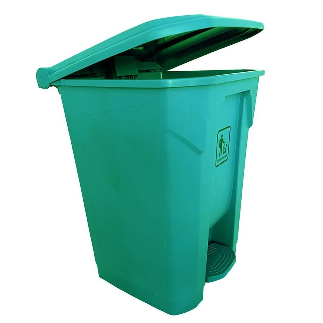 AKC Plastic Garbage Bin 68-Liter Capacity Durable Large Trash Can for Home, Office, or Commercial Use Sleek Green Design