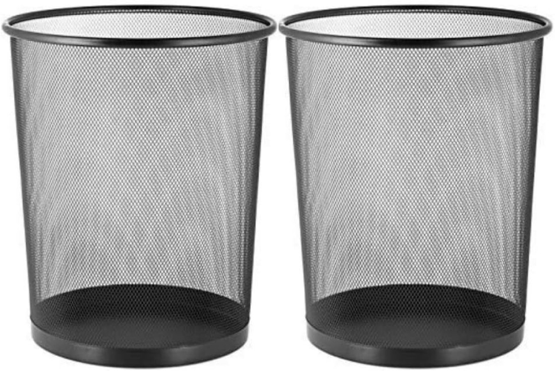LAVISH 2 Pcs Steel Round Mesh Wastebasket Recyling Bin,Rubbish Paper Trash Can Size-26.5x22x28.5CMfor Bathroom, Bedroom, Office