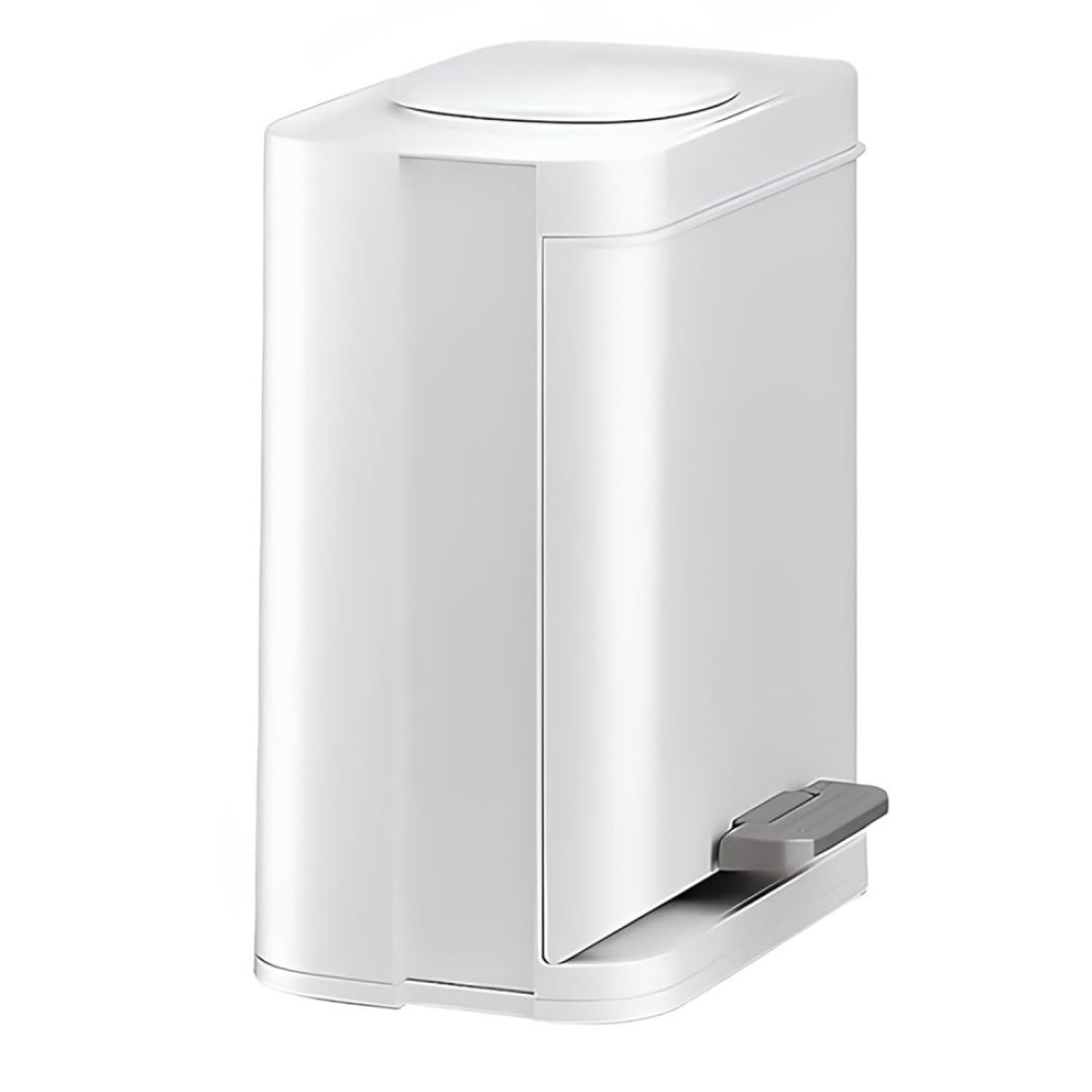 Limitless 12L Pedal Trash Bin &ndash; Touchless Waste Can with Side &amp; Top Openings, Hands-Free Operation, Compact &amp; Durable for Kitchen, Bathroom, Office, Outdoor &ndash; White Grey