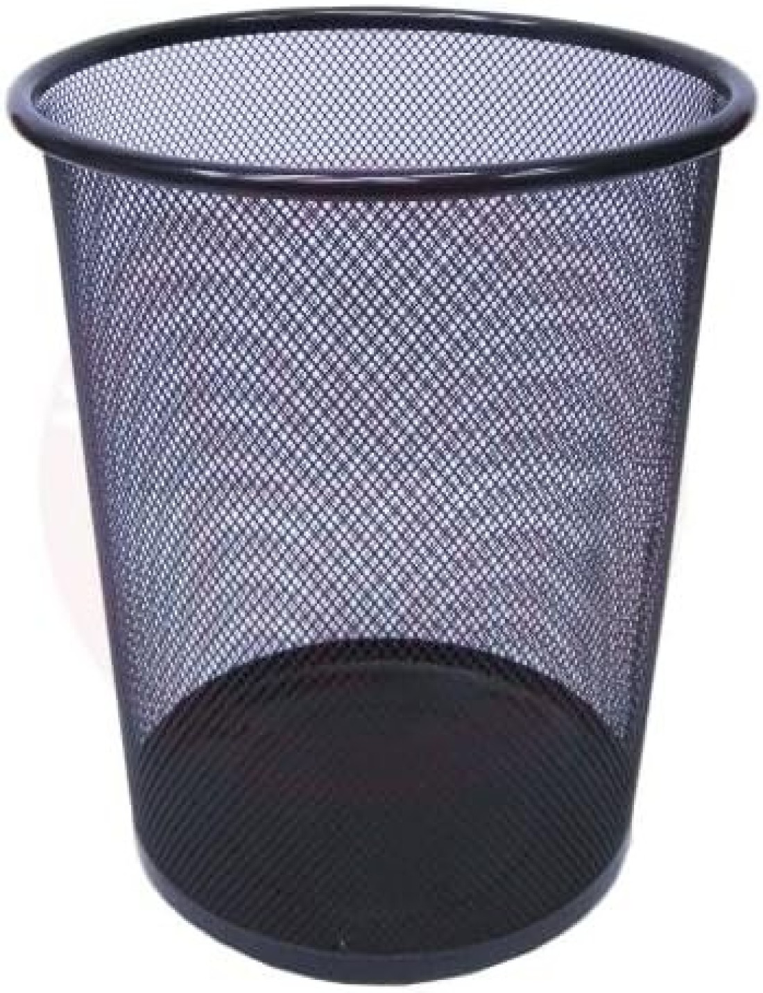 AL ARQAM Black Metal Mesh Waste Paper Bin Wastebasket Trash Can Circular Garbage Bin for Office, Living Rooms, Bedrooms