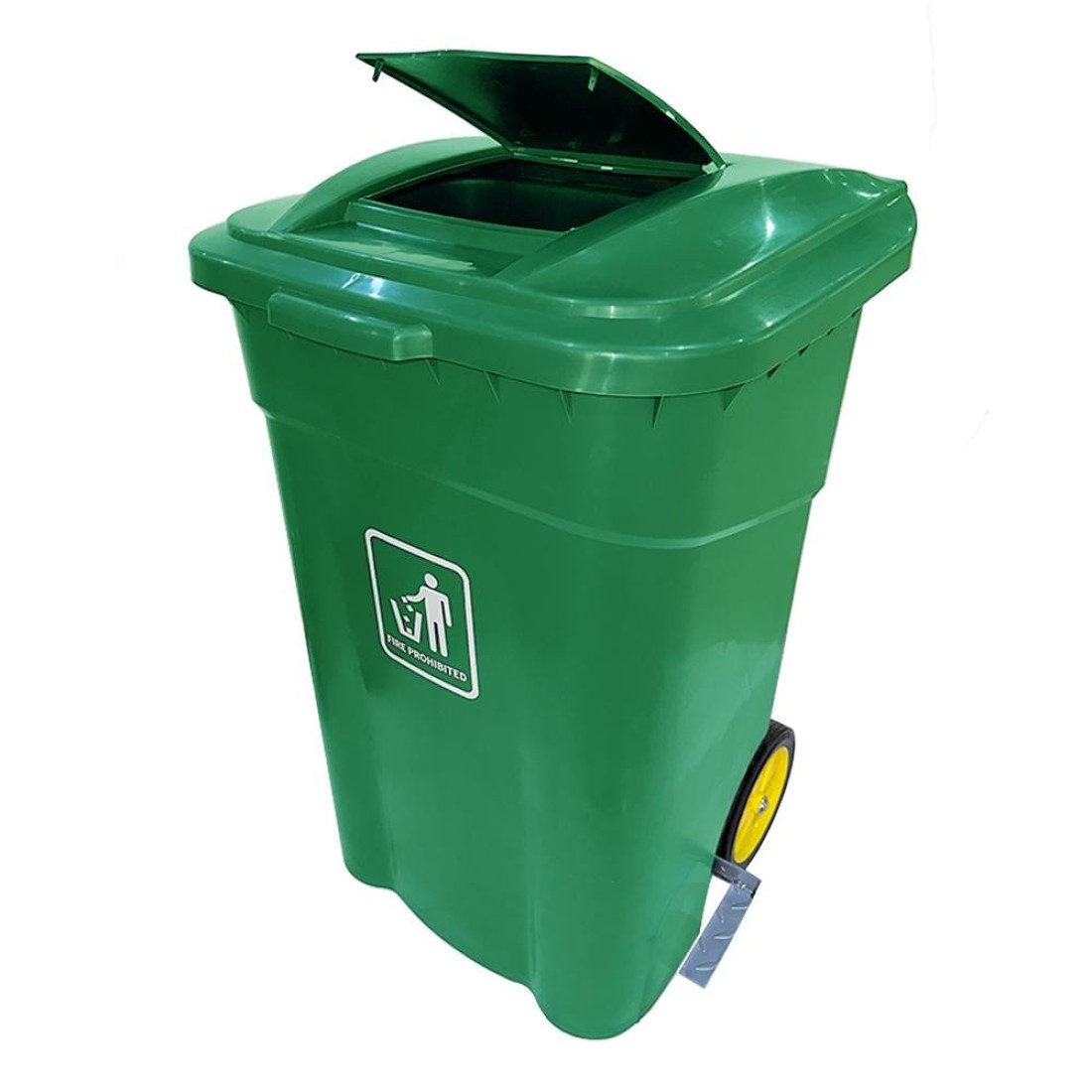 AKC Plastic Trash Bin - 120 Liters Capacity - Sturdy &amp; Stylish with Pedal and Wheels - Green
Brand: Generic