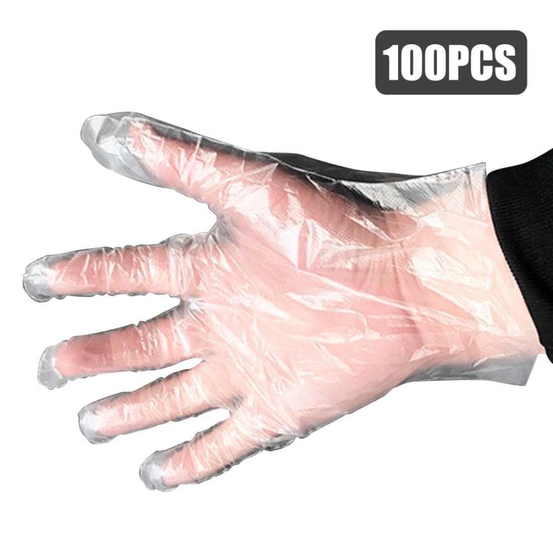 Decdeal - 5 Packs of 100PCS Disposable Gloves Latex Free Hygiene Plastic Gloves Food Prep Safe Gloves for Cooking Safety Food Handling Kitchen BBQ Cleaning