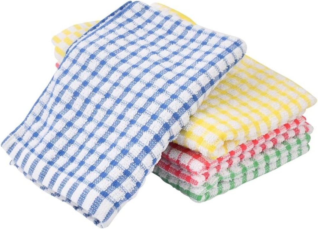 Marrkhor 12-Piece Terry Cloth Tea Towels, Cotton Tea Towels, Absorbent Kitchen Towels, Lint-Free Cotton Cloth for Cleaning Dishes, Household Towel