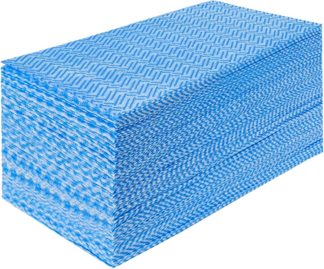 Marrkhor 50-Piece Reusable Kitchen Paper Towels All Purpose Cloths Kitchen Dish Cloths Absorbent Original Kitchen Towels Disposable Kitchen Rags Disposable Cloths Cleaning Wipe Sheets Blue