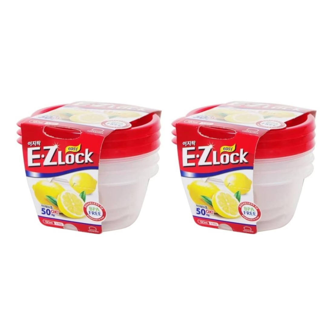 Lock &amp; LockEZ Lock Easy Plastic Food Container HLE9204 Clear/Red 120ml 3 PCS