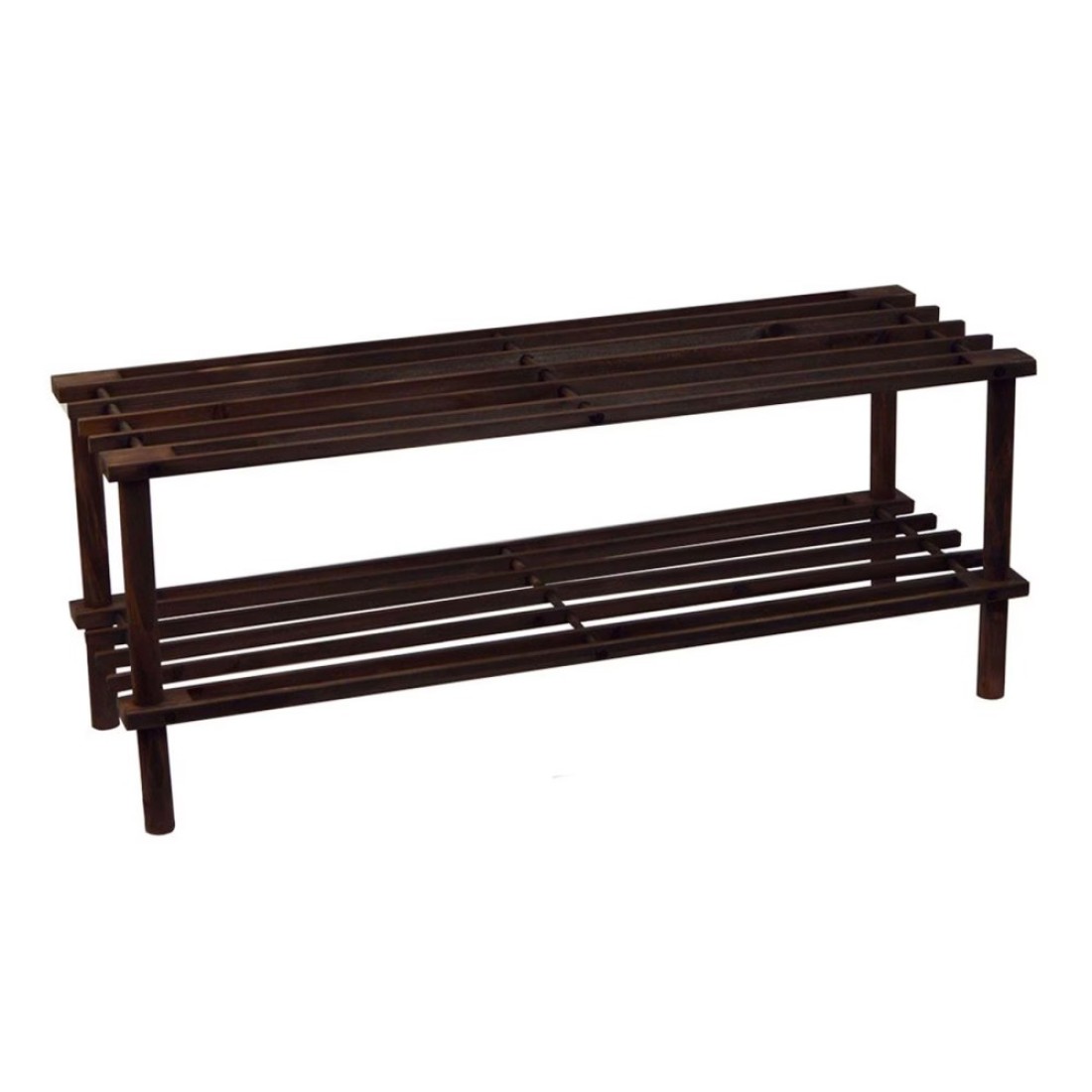 Feelings 2 Layer Wooden Shoe Rack Brwon