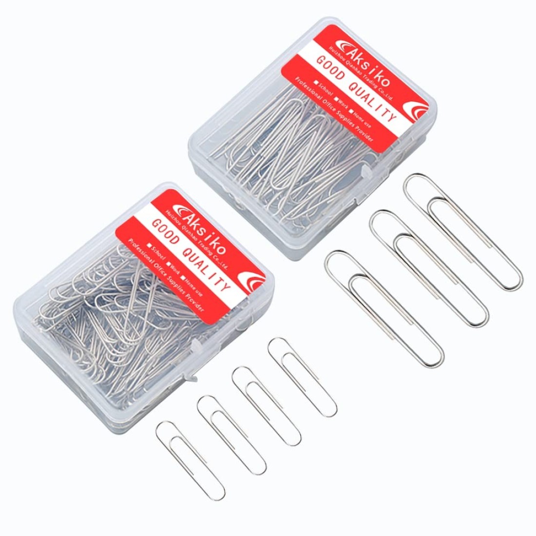 220pcs Silver Paper Clips Medium and Jumbo Size 13 inch 2 inch Office Paperclips with Storage Box in Each Size for Easy Storage