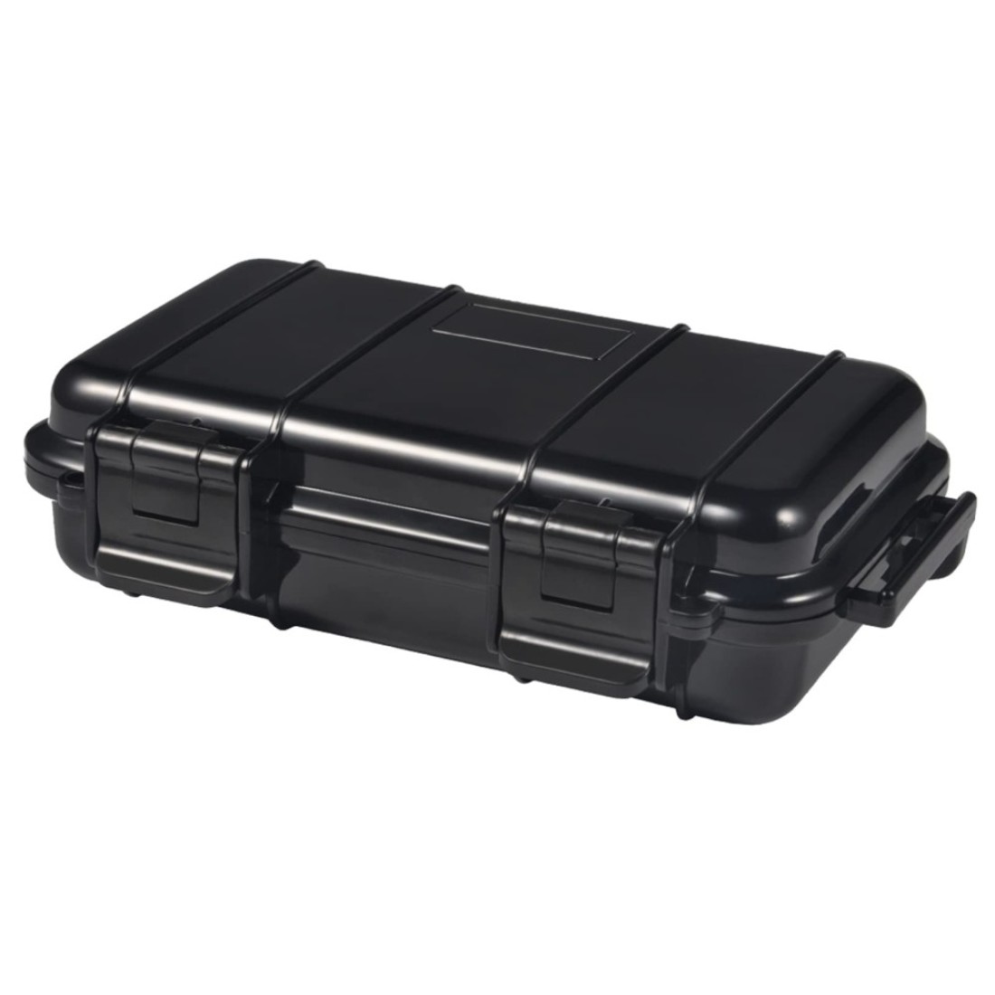 Yuecoom Dry Storage Box, Shockproof Waterproof Box with 2 U‑Shape Buckle, Plastic Storage Container for Cameras, Phones, Camping, Fishing, Hiking(Large-Black)