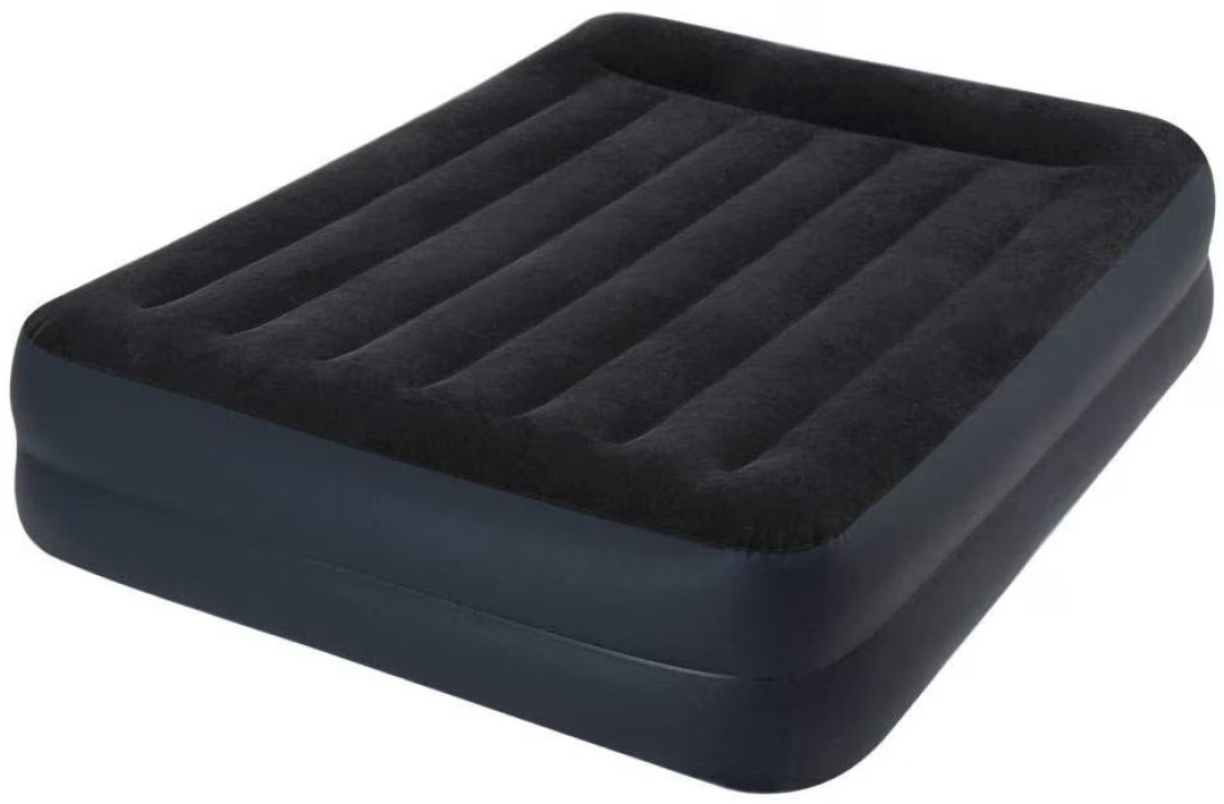 Intex Airbed Inflatable Double Mattress With Bulit In Electric Pump, 152 X 203 X 42 Cm, 64124, Black, 64124
