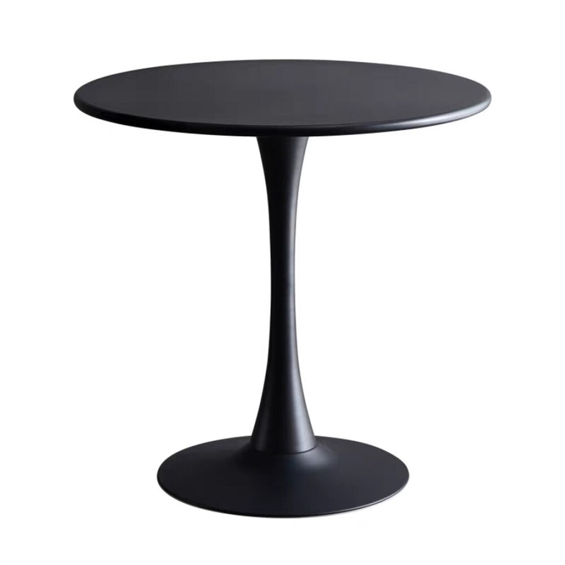 Jeffcoco Furniture Outdoor Table Round metal Patio Table,Garden Table,Black White Coffee Table Side Table Indoor Furniture Metal Frame home decor single table 1 piece (Black)