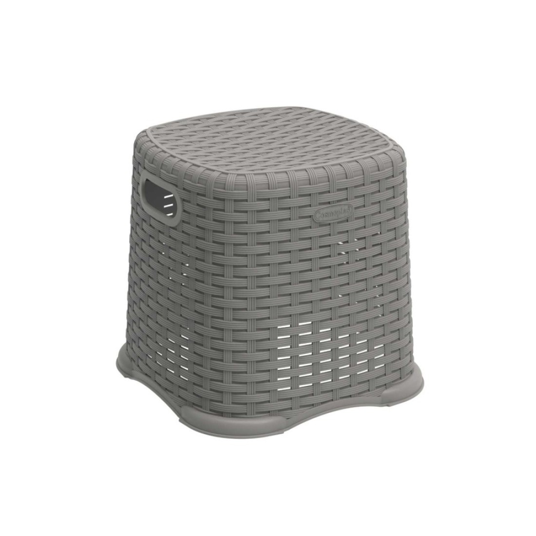 Cosmoplast Rattan Step Stool Grey 28cm