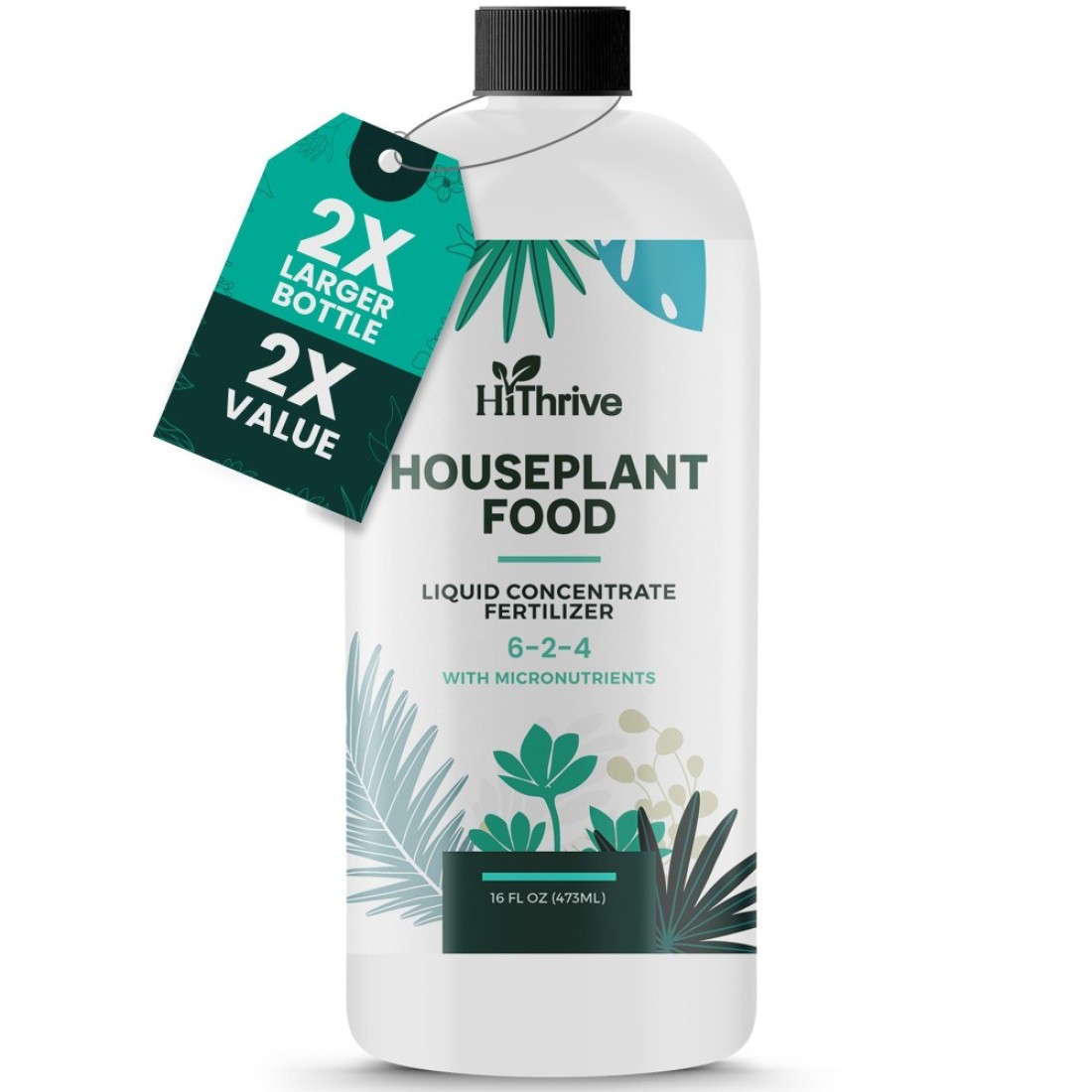 16oz Houseplant Fertilizer, All Purpose Indoor Plant Food - Makes 175+ Gallons, Plant Food for Houseplants - Fiddle Leaf Fig Tree, Pothos &amp; More, 6-2-4 NPK, Concentrated Fertilizer for Indoor Plants