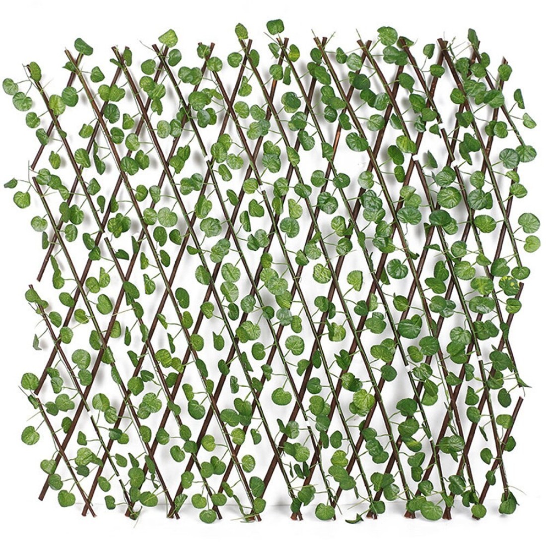 Generic-Simulation Fence Fence Telescopic Fence Fake Flowers Green Leaves Outdoor Garden Fence Wall Guardrail Decorative Leaves Blocking Plants Small fence-small green dill leaf