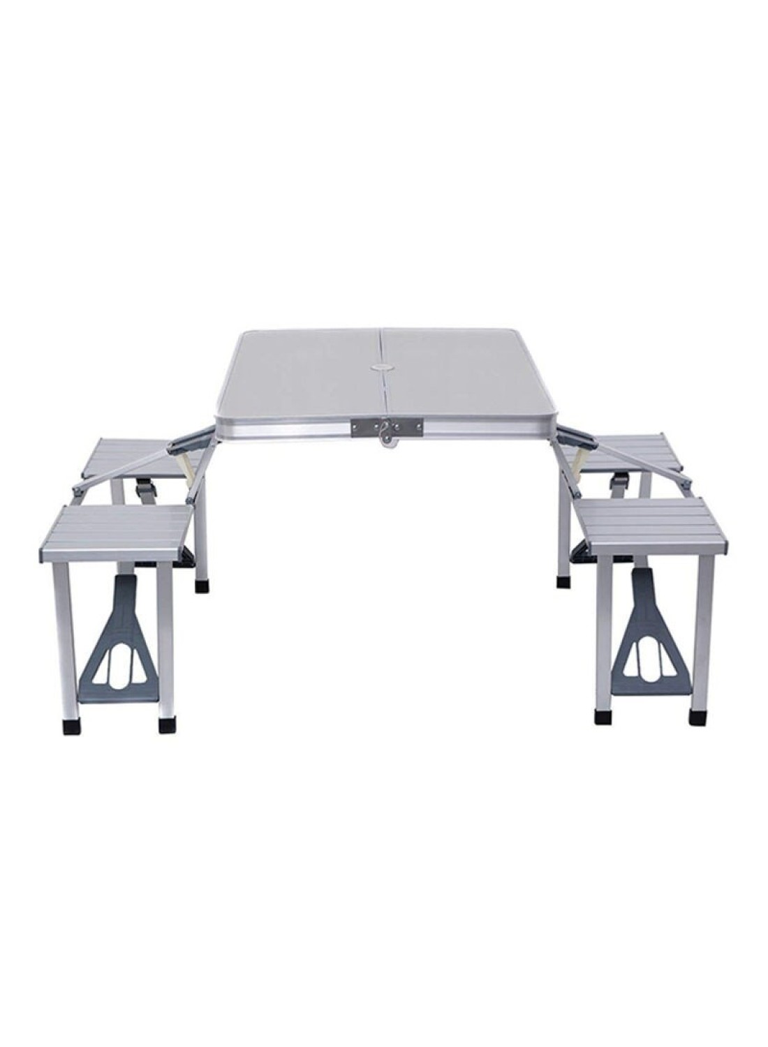 Generic 4-Seat Outdoor Portable Picnic Table Silver