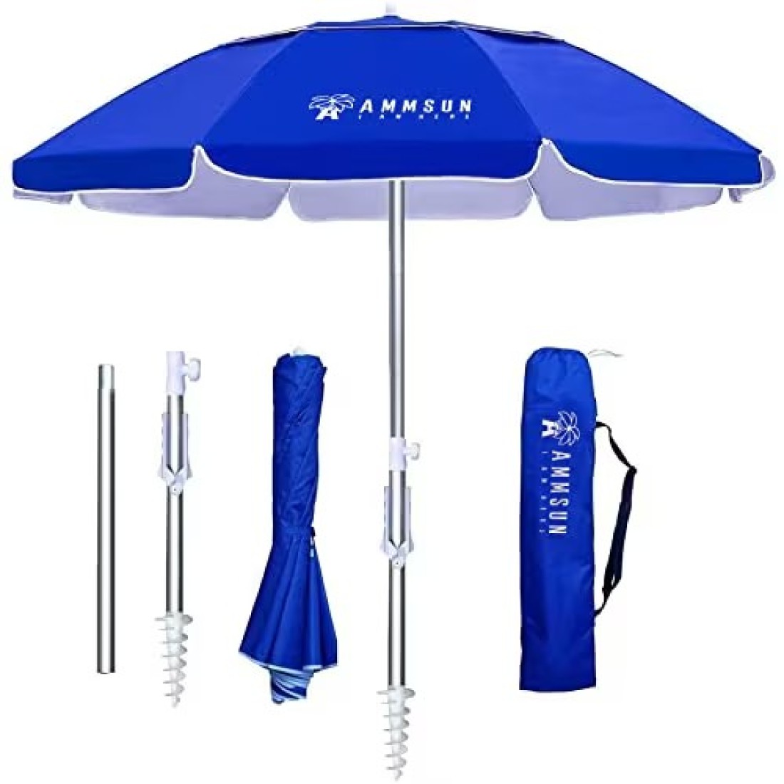 AMMSUN 75ft Hula Thatched Tiki Patio Beach Umbrella Hawaiian Style 10 Ribs UPF 50 with Tilt Carry Bag for Outdoor Tiki Bar Tropical Palapa Patio Garden Beach Pool Backyard Natural Color