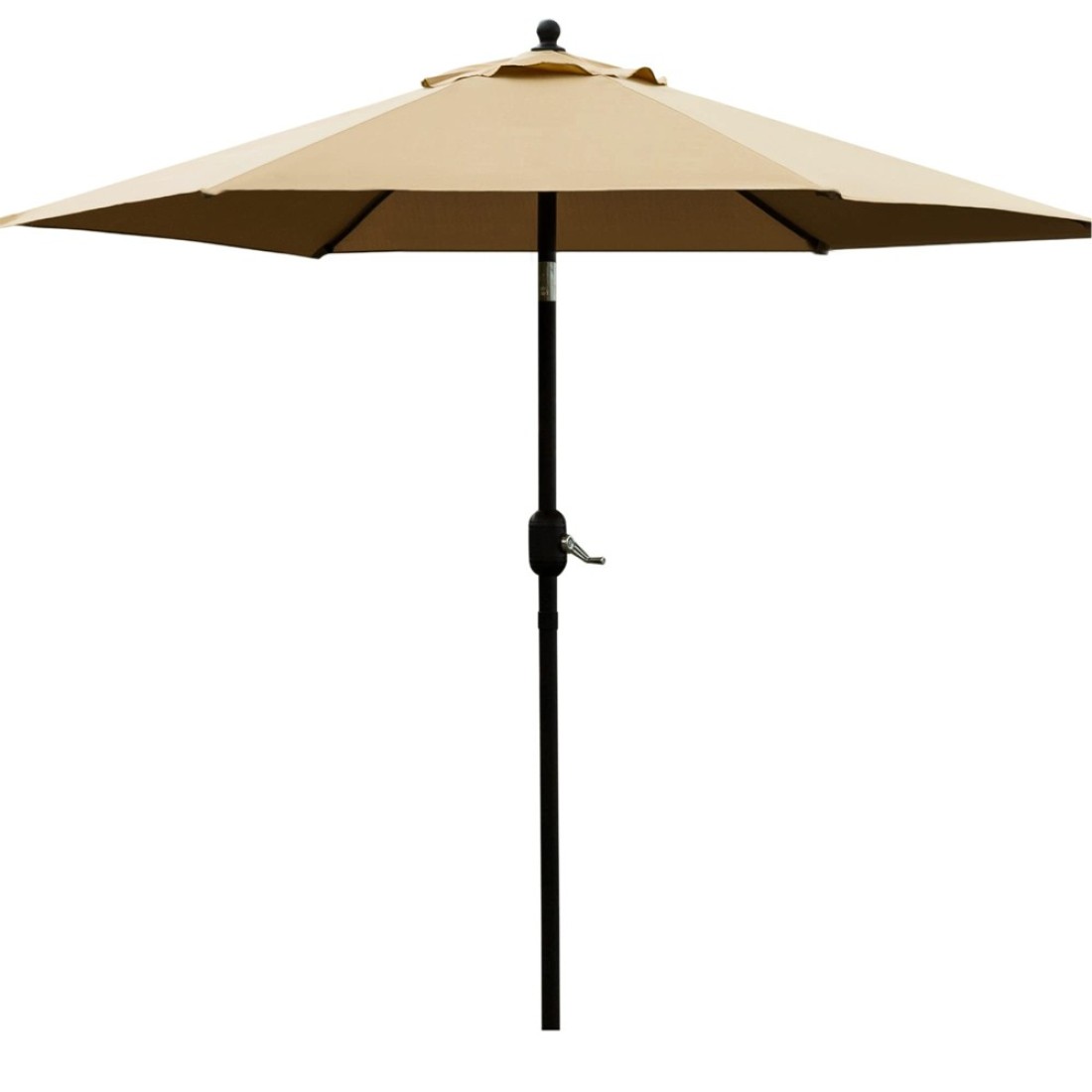 Sunnyglade 7.5&#39; Patio Umbrella Outdoor Table Market Umbrella with Push Button Tilt/Crank, 6 Ribs (Tan)