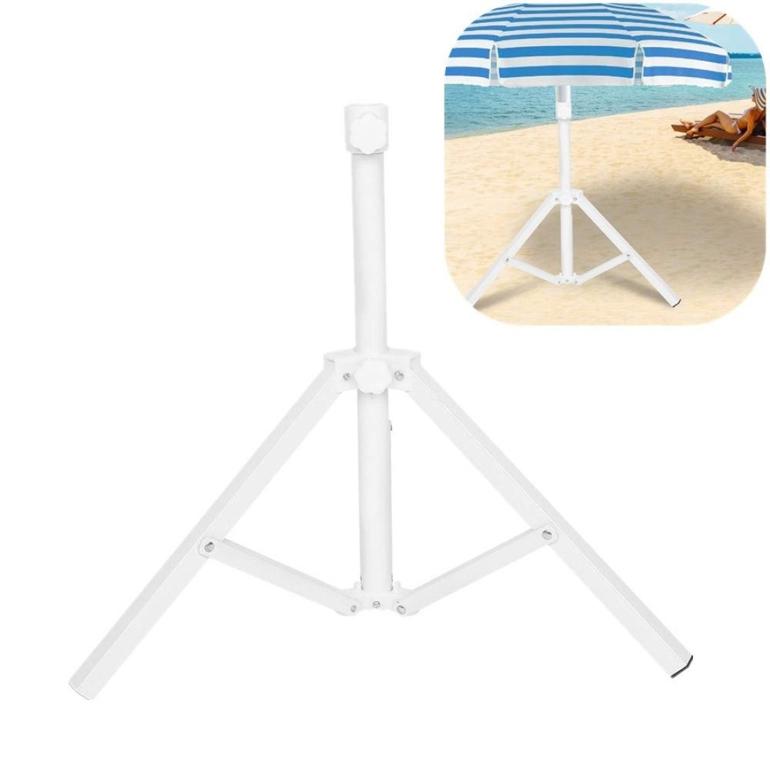 Simlug Foldable Beach Umbrella Stand Holder Adjustable Portable Sun Umbrella Stand Support Base