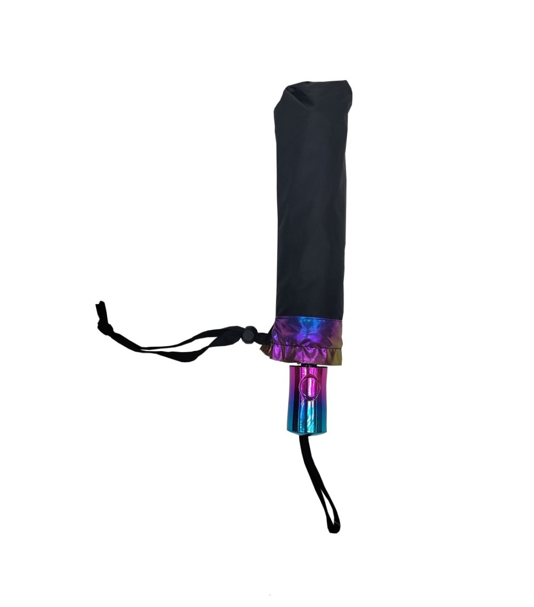 3 Fold Automatic Open Umbrella Black Inside PU Rainbow
